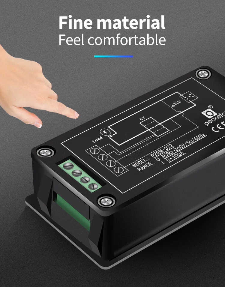 Einphasiges digitales Wattmeter, Leistungsanzeige, AC 220 V, 6-in-1, Strom, Spannung, Leistung, Frequenz, Energiezähler PZEM-022 mit geteiltem CT – Detail 8