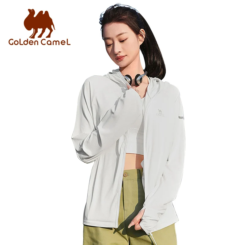 GOLDEN CAMEL Sun Protection Clothing Women UPF50+ Cool Ice Silk Breathable UV Protection Jacket for Men Camping Sport Coats