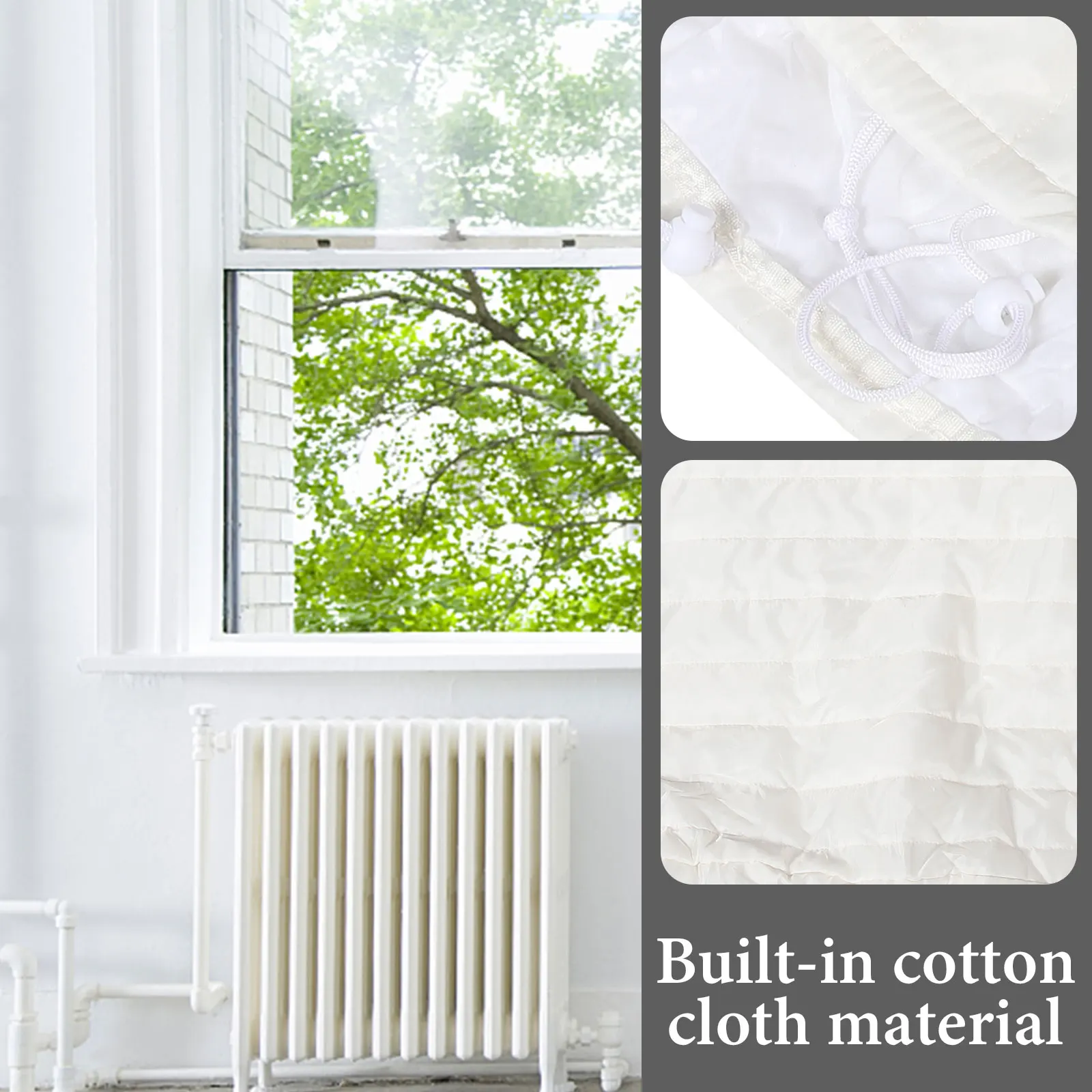 

Indoor Air Conditioner Cover Double Insulation Portable Dust Proof Waterproof Reusable Easy Install Wind Shield for Window Unit