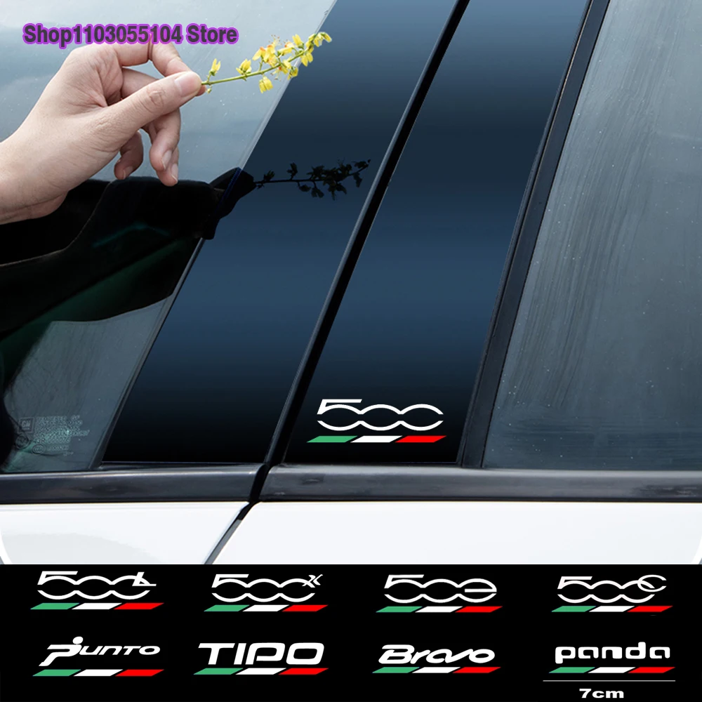 4pcs Car windows sticker For Fiat 500 500x 500l 500C 500E punto tipo panda bravo Auto Accessories