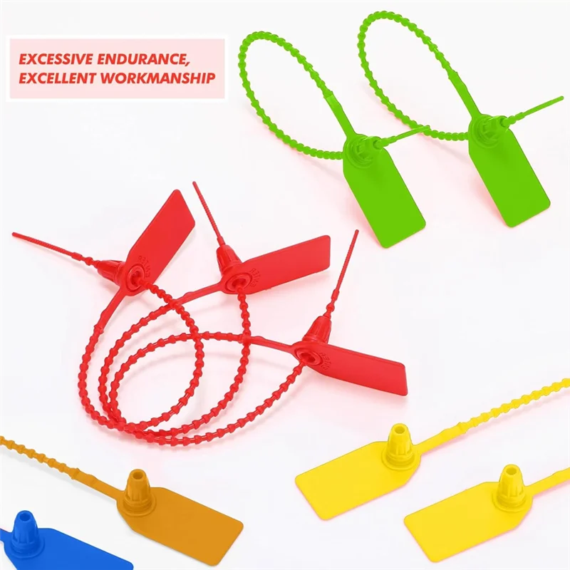 

AS94-500Pcs Plastic Tamper Seals Zip Ties For Blank Security Tags Disposable Self-Locking Signage Trailer Truck Seal Tie 25Cm