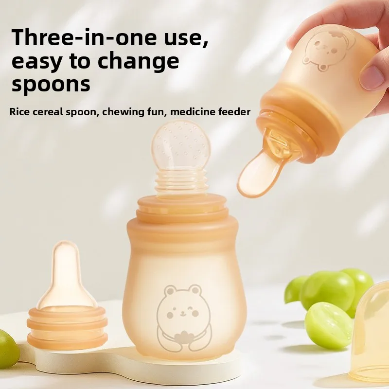 

One-button Squeeze Feeding Spoon 3-in-1 Multi-functional Baby Complementary Food Artifact Feeder