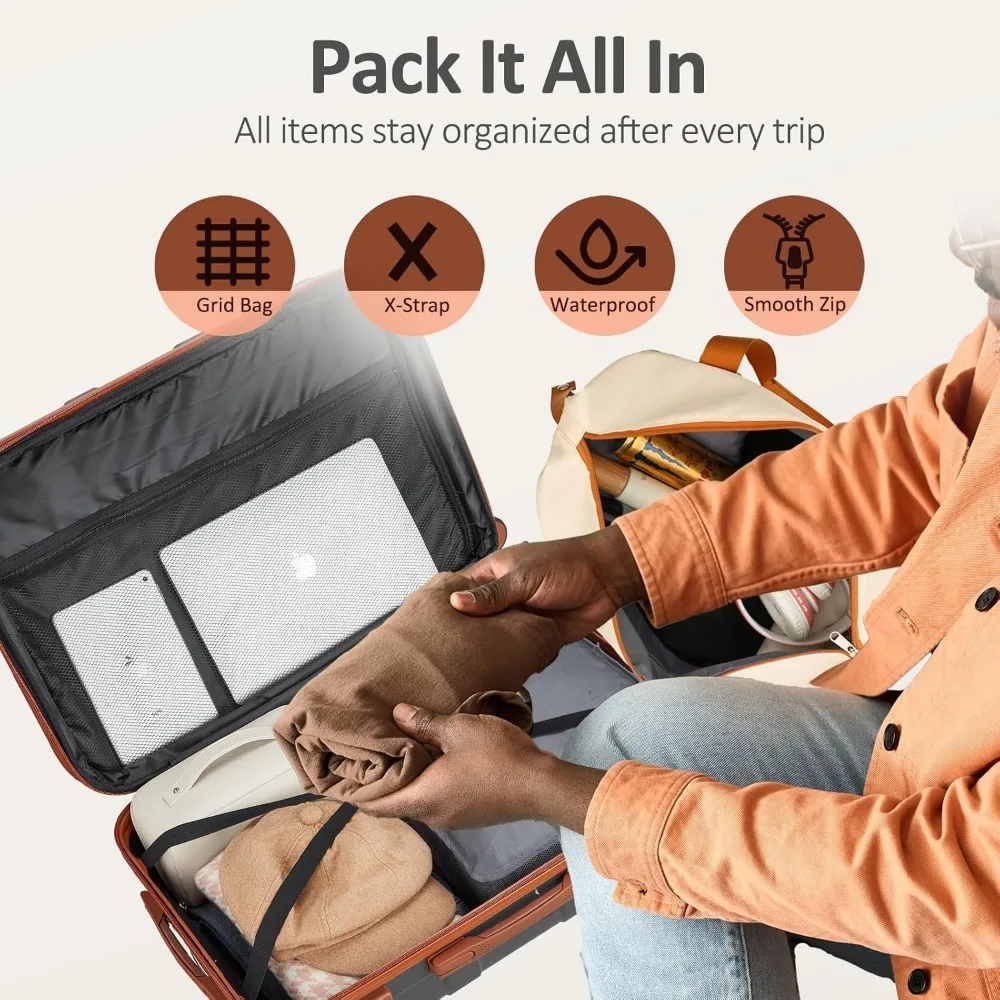 Lightweight Spinner Luggage Set with TSA Lock - 3-Piece Hard Shell Suitcase Collection for Carry-On Travel