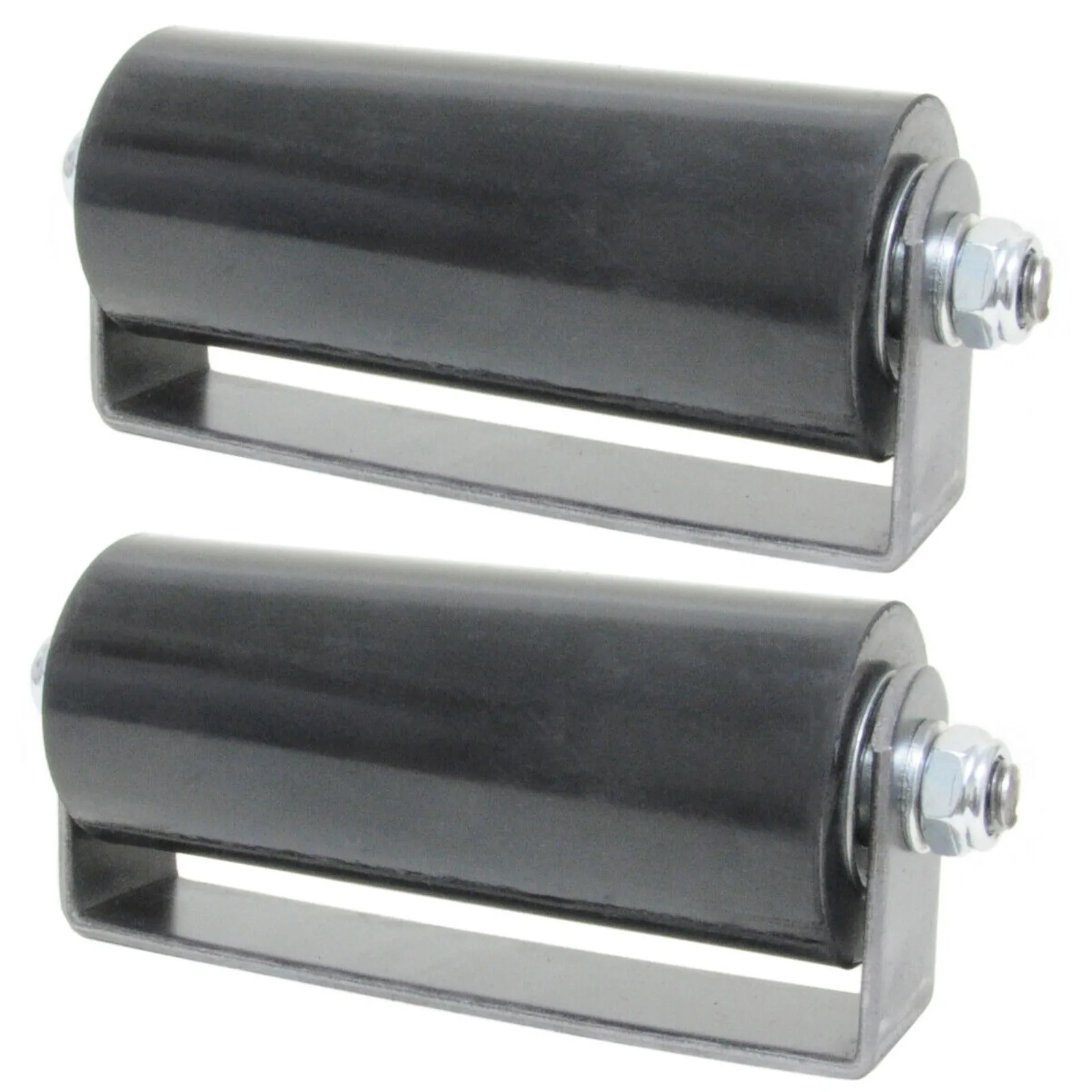 

US 6" Sliding Gate Guide Roller Hard Rubber Roller With Removable Axle Bolt Pair