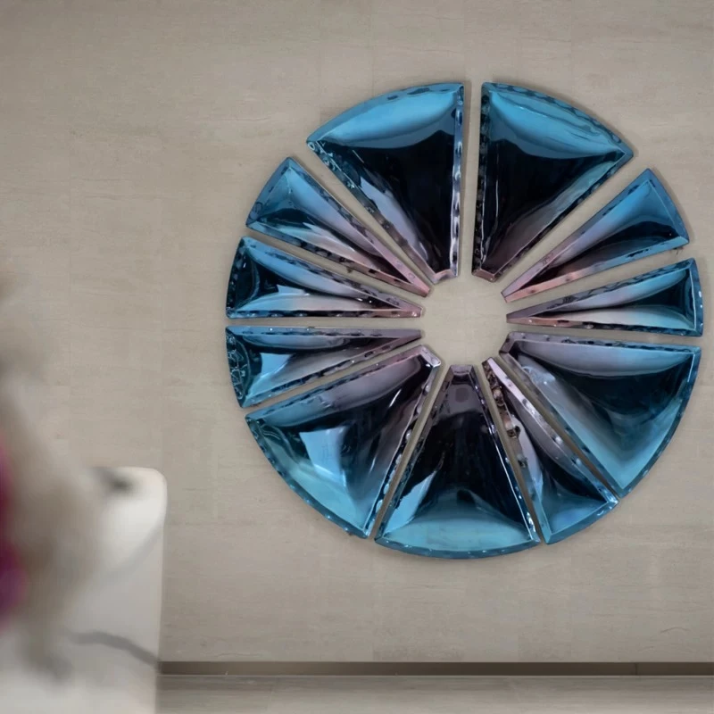 Round wall decoration special-shaped living room hotel sales department model room metal decoration pendant