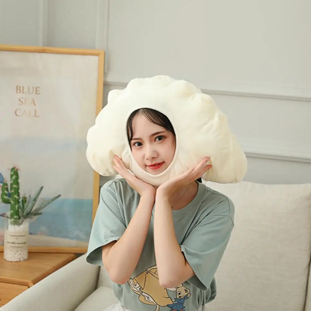 Dumpling Shaped Headgear PP Cotton Party Hat Funny Costume Beige Color Adult Kids Carnival Accessories Birthday Supplies