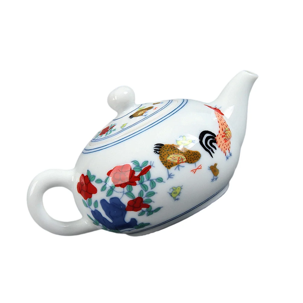 Teapot with Handle Chinese Style Vintage Decor Retro Teaware Kitchen Heat-resistant Ceramics Kung Fu Kettle