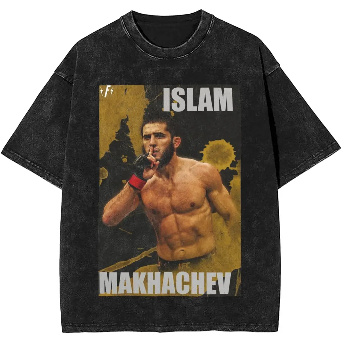 Printed Islam Makhachev Fighting Boxing T Shirt Outfit Men Women Winner Washed Tee Shirt Harajuku T-shirt