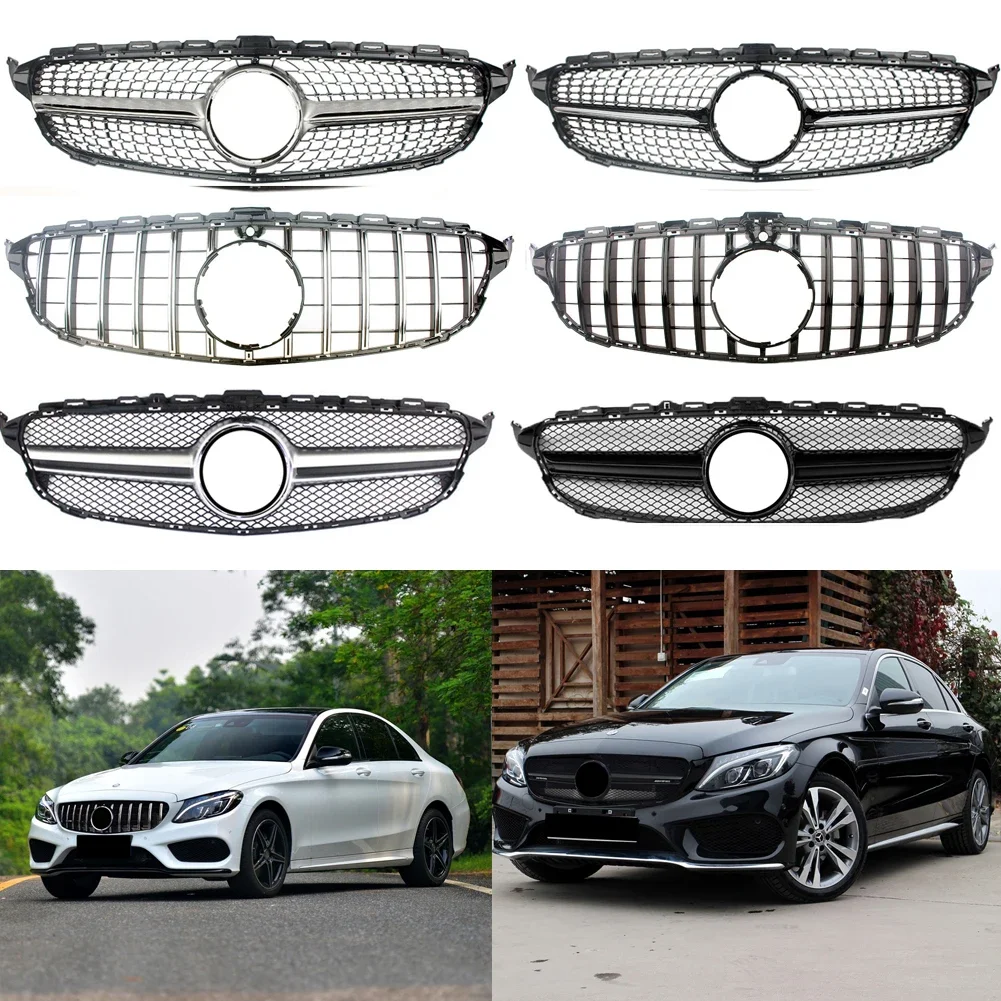 

Front Racing Billet Bumper Grille Upper Facelift Grill For Mercedes-Benz W205 C- Class 2015 2016 2017 2018