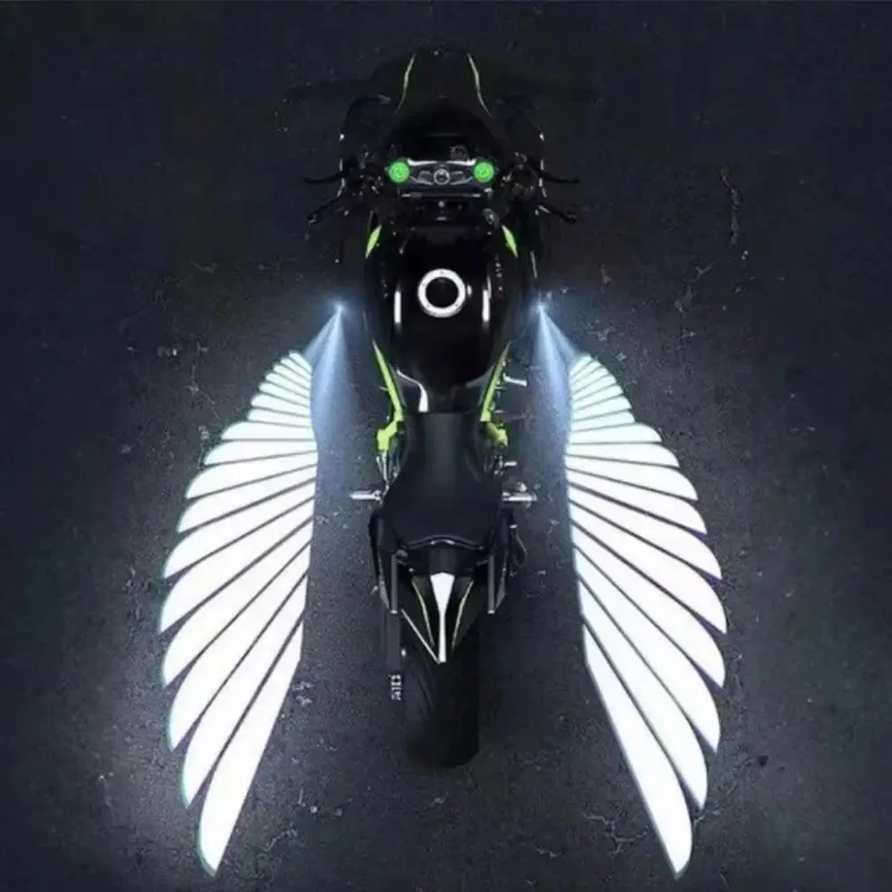 2PCS Motorcycle Angel wings LED projection light electric car street modification welcome decoration anti-collision laser light