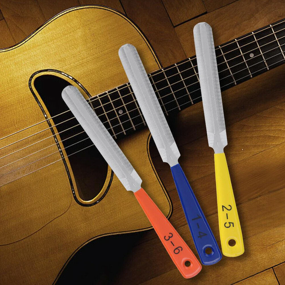 

3 Pcs Nut Guitar File Electric Leveling Modifying Tools for Guitars Metal Maintenance