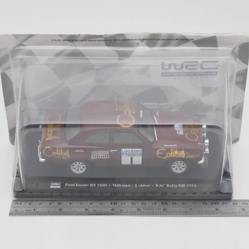 IXO 1:24 Scale Ford Escort RS 1600 WRC 1974 Brown Alloy Car Model Adult Classic Collection Souvenir Static Display Gift Toy