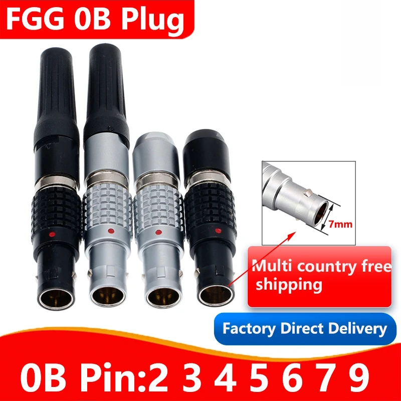 

FGG 0B 7mm 2 3 4 5 6 7 9-pin male plug aviation quick connector, suitable for sound equipment Arri Alexa camera time code