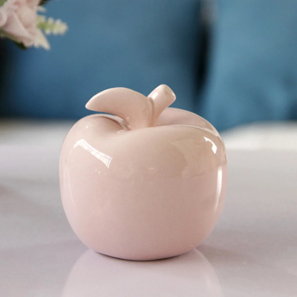 

1Pcs Pink Ceramic Fruit Decoration Delicate Artistic Sculpture for Desktop Garden Room Home Accent Ceramic Fruit for Home
