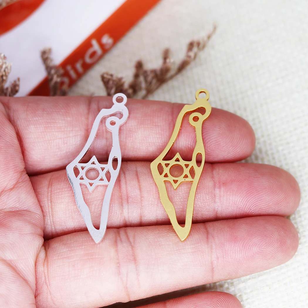 5PCS Hexagram Stars Pendant DIY Stainless Steel Gift For Women Men Charm Pendant For Bracelet Jewelry Findings