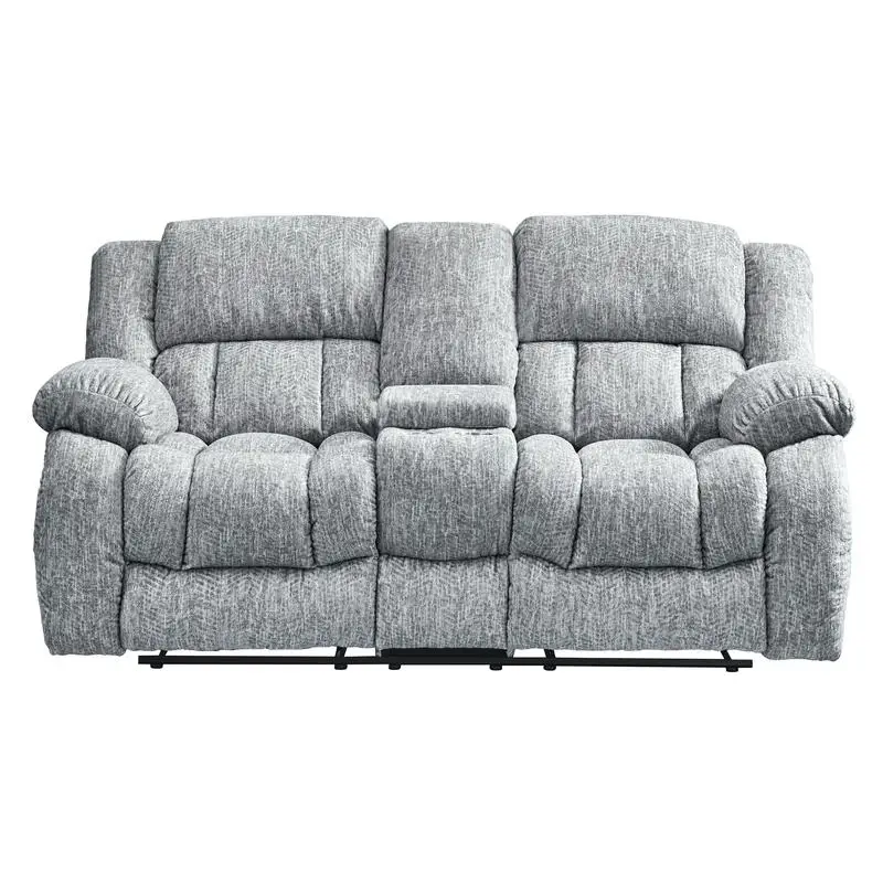 Stonic Grey Reclining Loveseat - Comfortable Dual Recliner Sofa for Modern Living Room, Stylish Furniture for Relaxation and