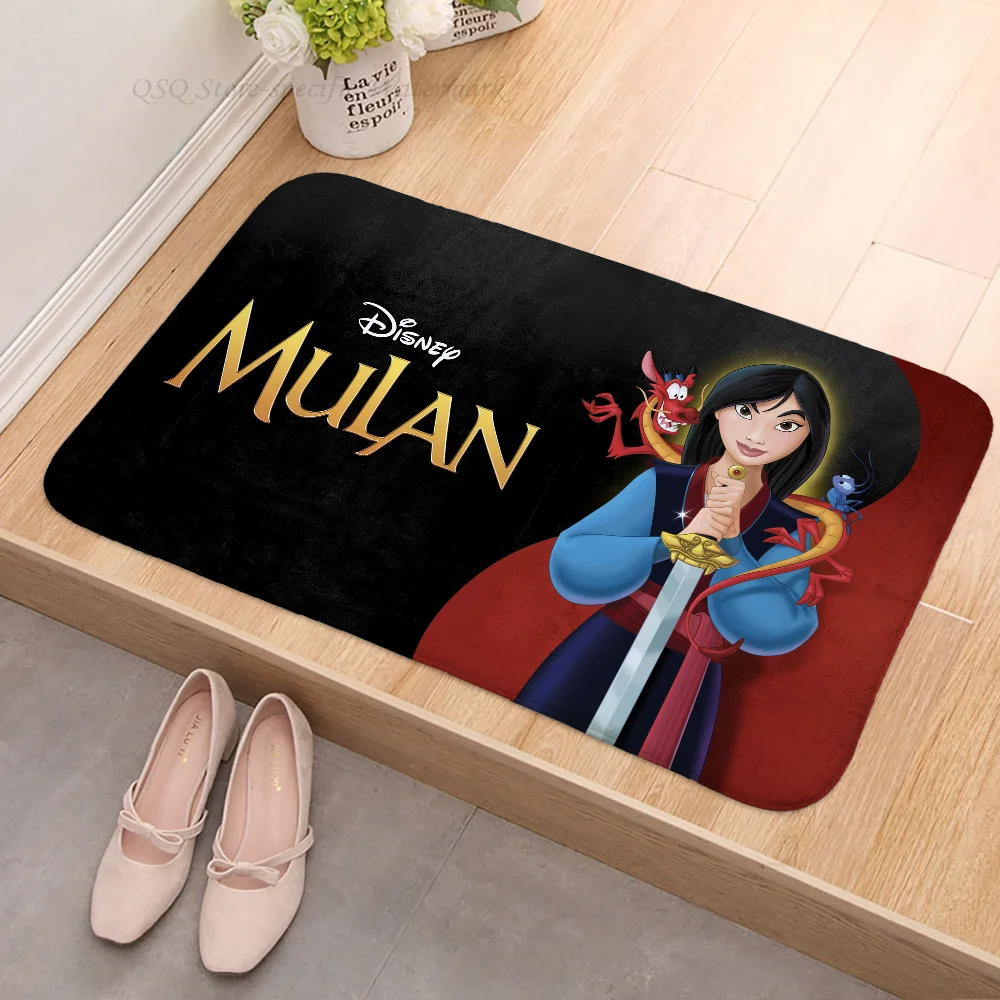 1pc MINISO Disney Mulan Floor Mat Anti-Slip Kitchen Bedroom Handmade Tufted Rug Carpet Living Room Entrance Rug