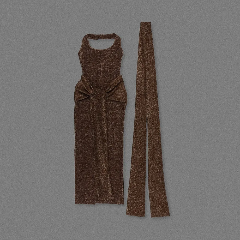 Dames elegante off-shoulder mouwloze twist taille bodycon party lange jurk split cocktail avondjurk bruiloftsgastjurken