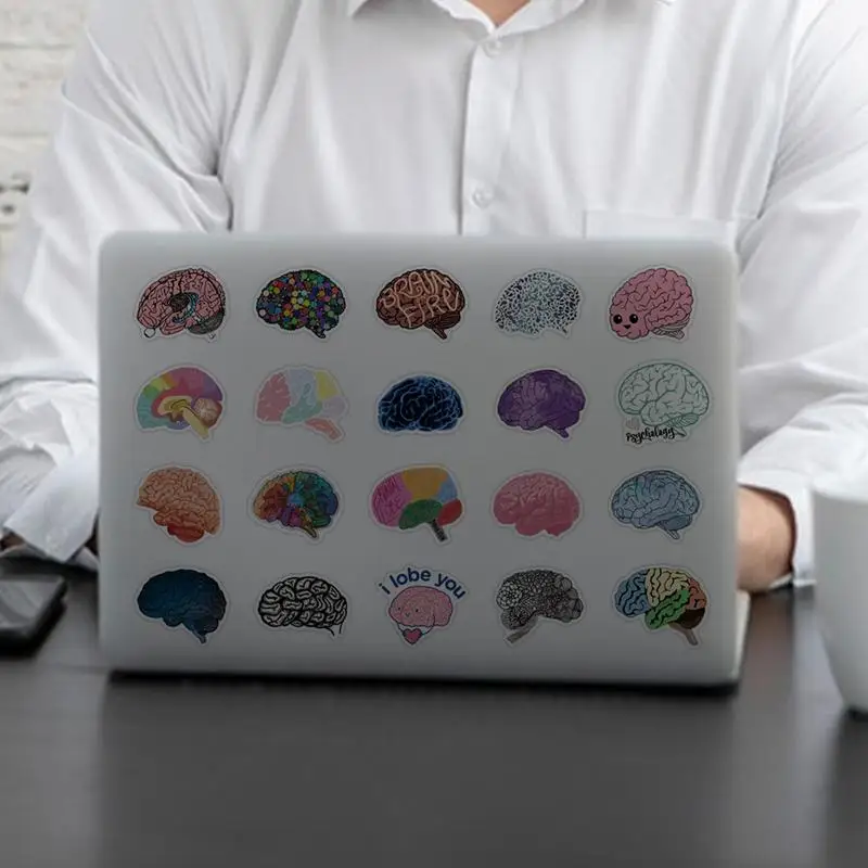 Brain Decals-pegatinas creativas impermeables, pegatinas estéticas para álbum de recortes, portátil, monopatín, botellas de agua, ordenador y teléfono, 110 piezas