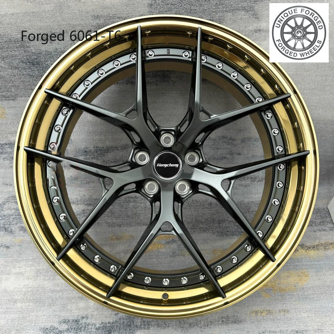 

Новые классические кованые диски из алюминия 6061-T6 с полировкой под серебро/черный/золото для автомобилей, дизайн 2026 года