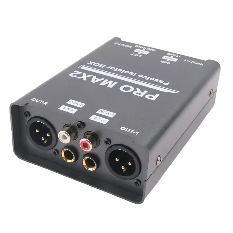 

N13R-(Durable) 2-Way Audio Isolator Audio Current Noise Eliminator XLR 6.5 Lotus Isolator Mixer Live Broadcast