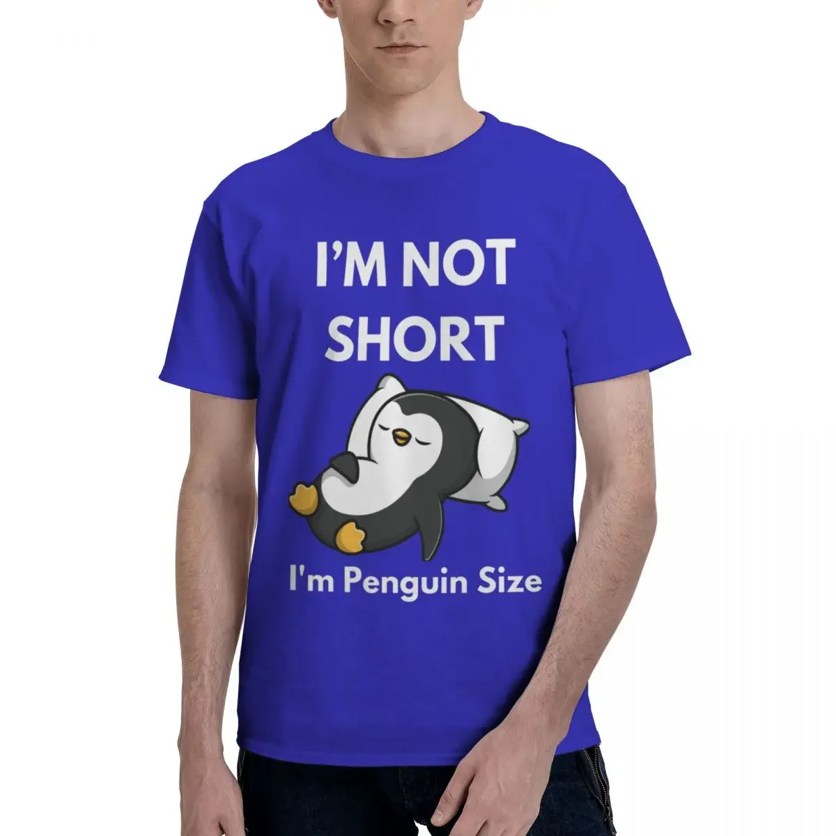 Crewneck Mens  men T Shirts Im Not Short Im Penguin Size Funny T Shirt  harajuku  men clothing  graphic t shirts  oversized