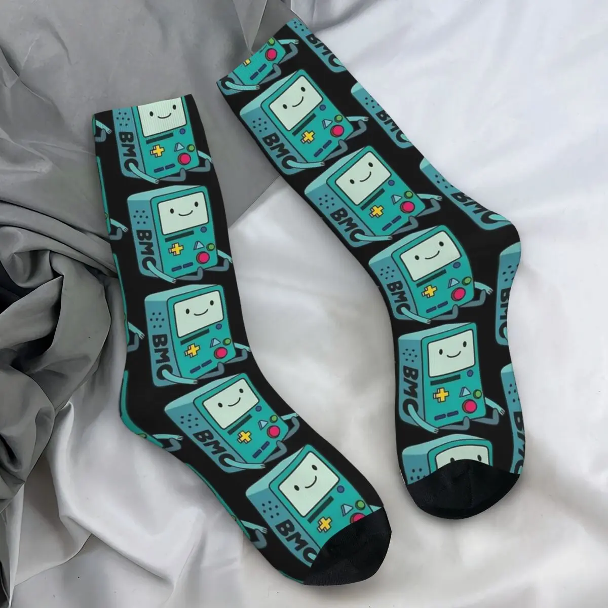 

Adventure Time BMO Socks Autumn Video Game Stockings Harajuku Couple High Quality Socks Pattern Outdoor Sports Anti-Slip Socks