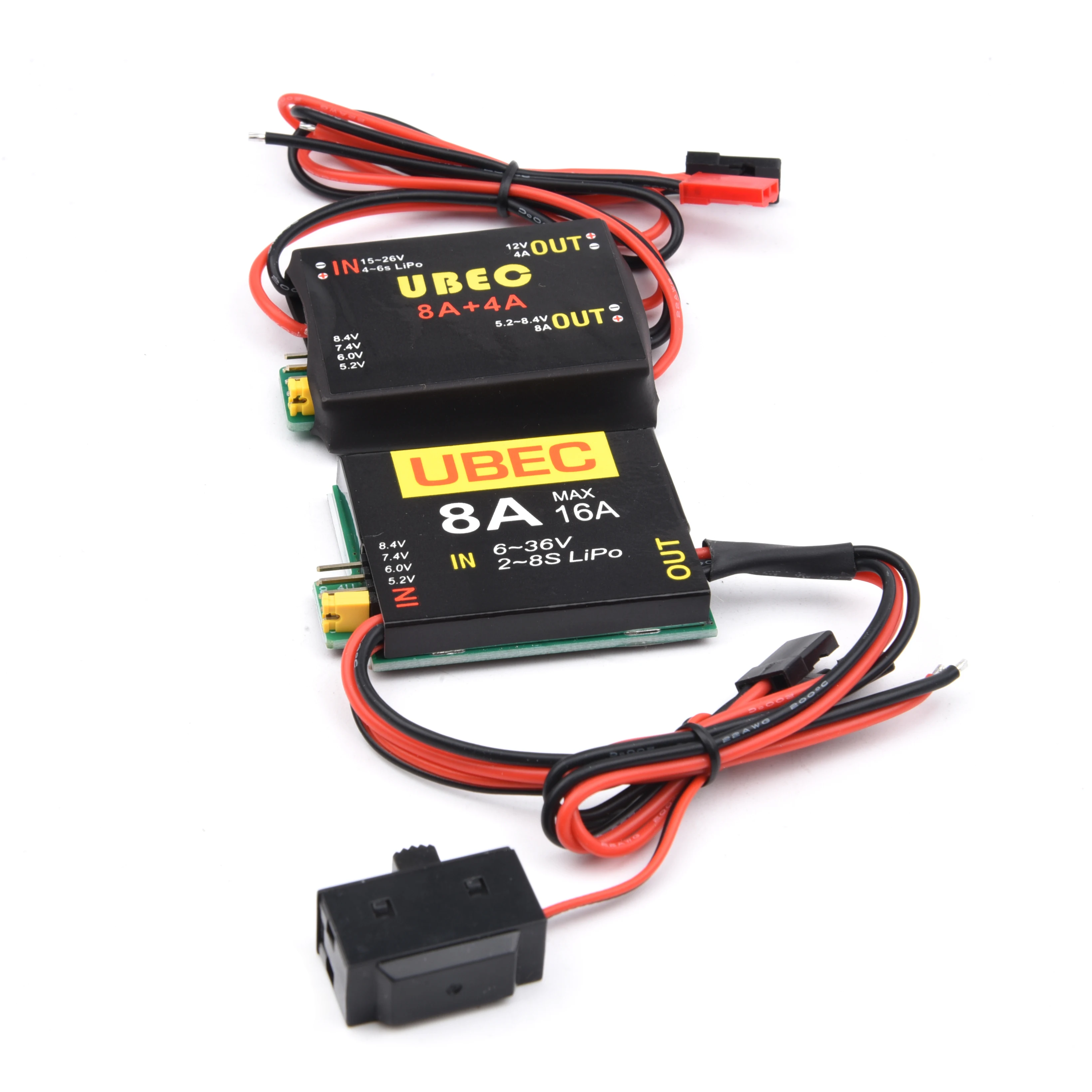 Nowy 2S-6S 6-36V UBEC-8A BEC & DUAL UBEC 8A /16A 5.2/6.0/7.4V/8.4V Serwo Oddzielny zasilacz RC Car Fix-Wing Airplane Robot Arm