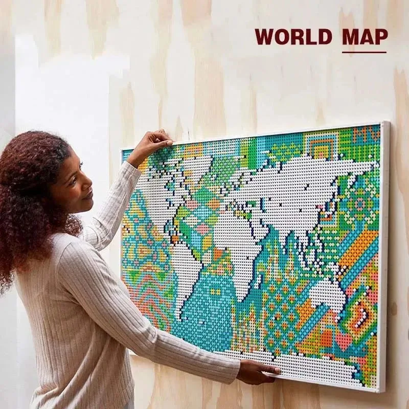 11695 PCS Art 31203World Map Building Blocks Bricks Toys Birthday Christmas Gifts Compatible With