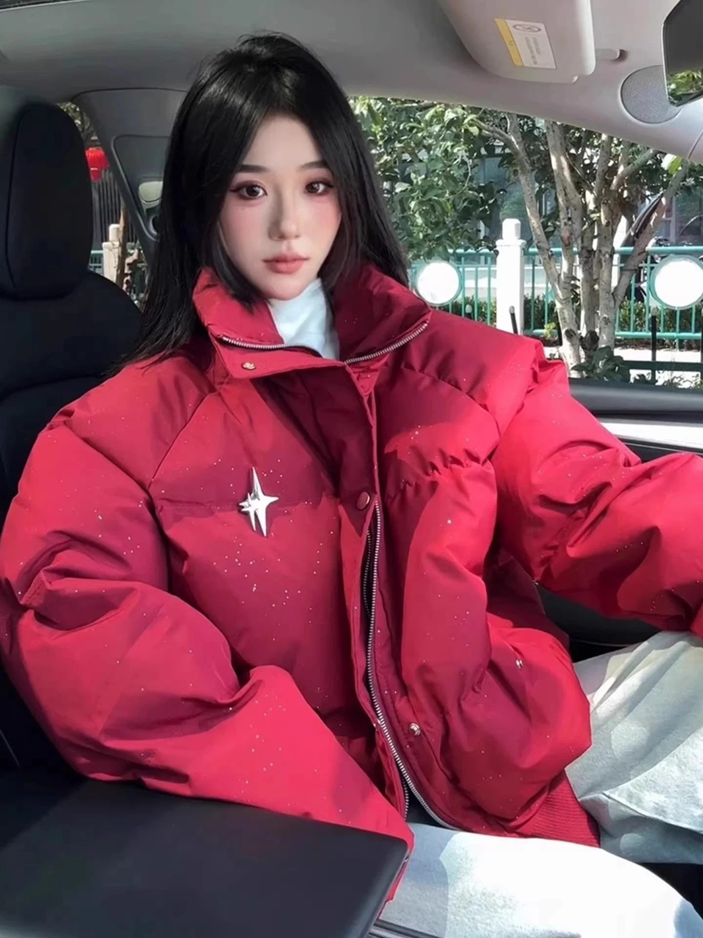 

Мужская зимняя куртка American High Street из хлопка с наполнителем, красная, утепленная, на молнии, молодежная, повседневная, теплая, утолщенная, брендовая