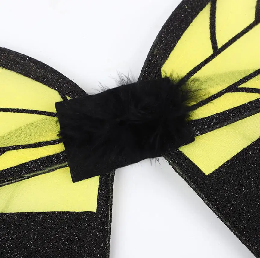 25pcs Bee Cosplay Wing Costume Bumblebee Wings for Kids Honeybee Fancy Dress Up Yellow Holiday Birthday Party Decorations