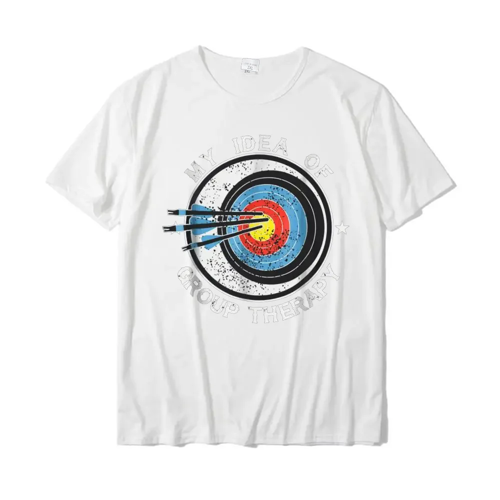 Archery Is My Idea Of Group Therapy T Shirts Comfortable Cute Cotton Tops Tees Print For Men