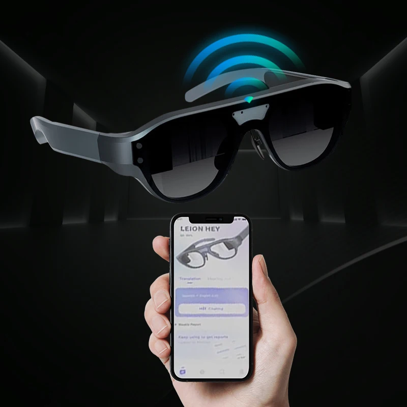 نظارات AI الذكية AR أجهزة يمكن ارتداؤها HD عرض خاص شاشة الهاتف المحمول نظارات لعبة الإسقاط الواقع المعزز لسطح البخار