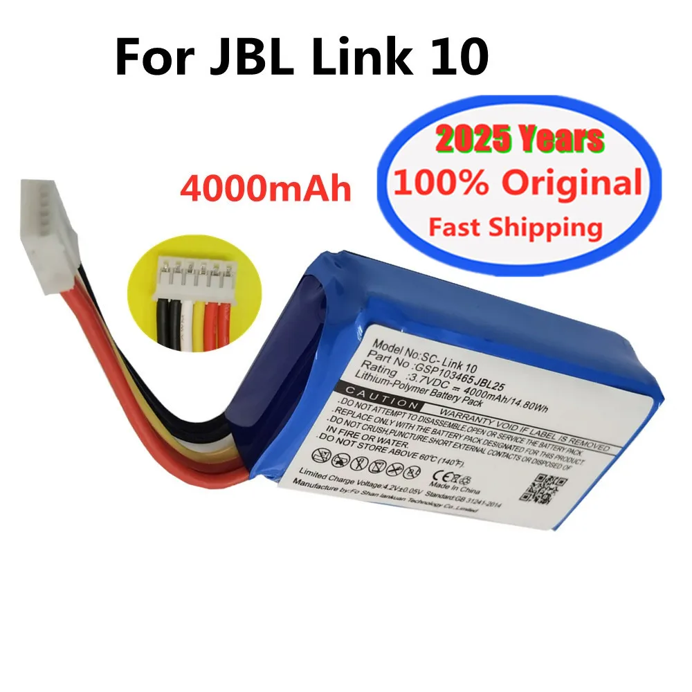 2025 Years Original Speaker Battery For JBL Link 10 Link10 GSP103465 4000mAh Special Edition Bluetooth Audio Batteries Battery