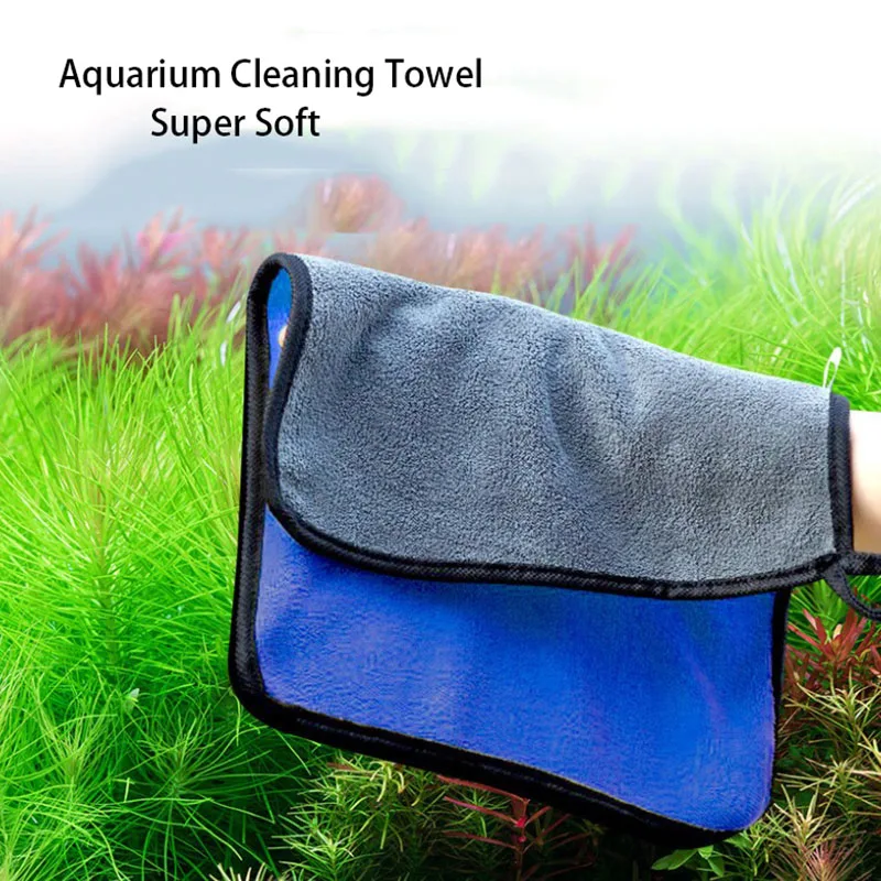 1pcs Aquarium Fish Tank Cleaning Cloth Towel Super Fiber Cleaning Tool Towel Strong Absorbent Scrubbing Glass Towel Aquarium