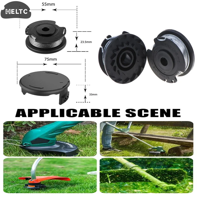 1/2/3Pcs Black Trimmer Spool Trimmer Line Spool Feed Lawn Mower Cutting Line Head For F016800569/F016800385 Strimmer Line Spool