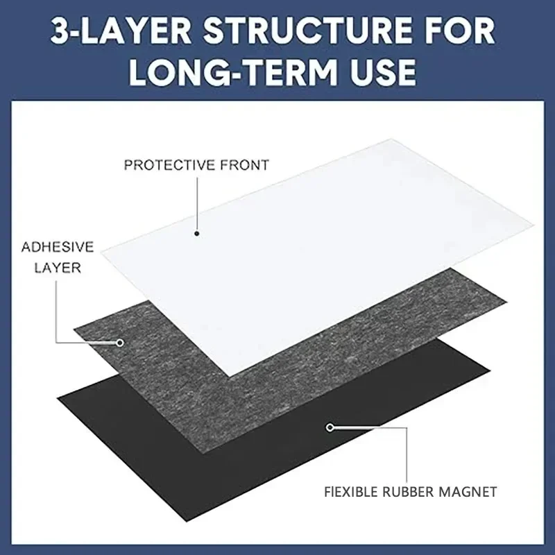 Grandes ímãs autoadesivos quadrados folhas magnéticas folha magnética macia para geladeira doméstica diy artesanato decoração de geladeira