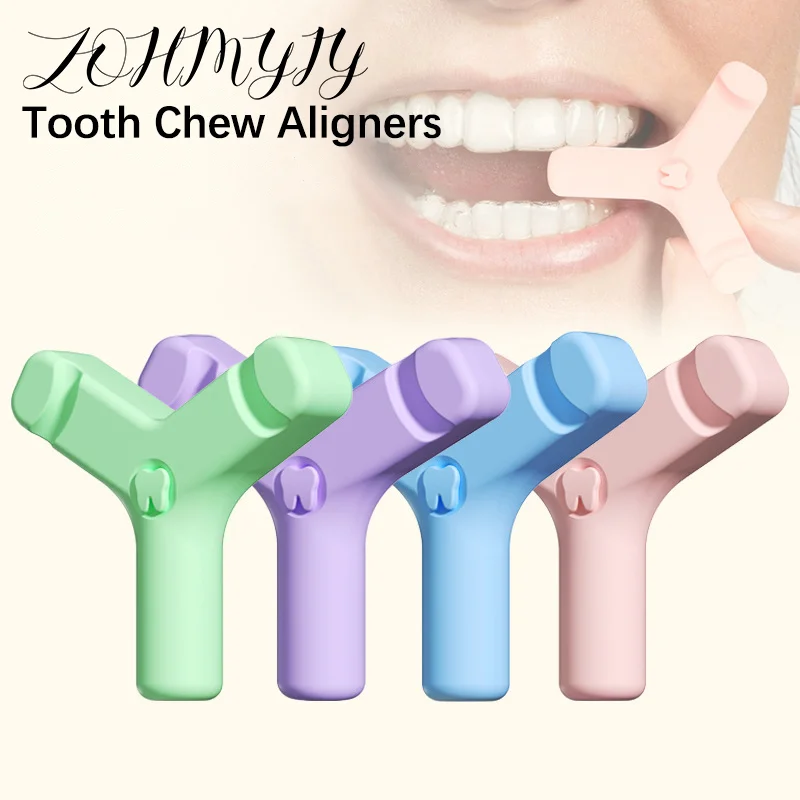 1/4PCS Dental Aligner Chewies Silicone Teeth Stick Bite Orthodontic Bite Chewies Prevent Face Distortion Y Shaped