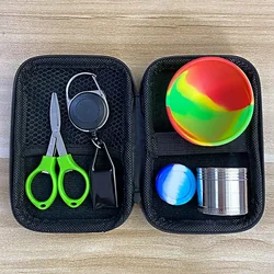 1Set Smoking Kit With 40mm Grinder Silicone Bowl Lighter Holder 5ml Silicone Jar Scissors Gift Smoking Accessories