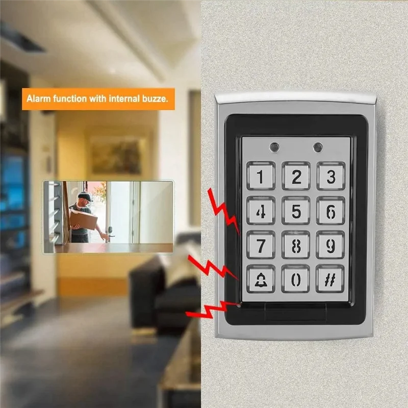 SQPP-Metal Keypad Reader LED Backlight RFID For Access Control System Proximity Card Standalone User Door Lock Entry