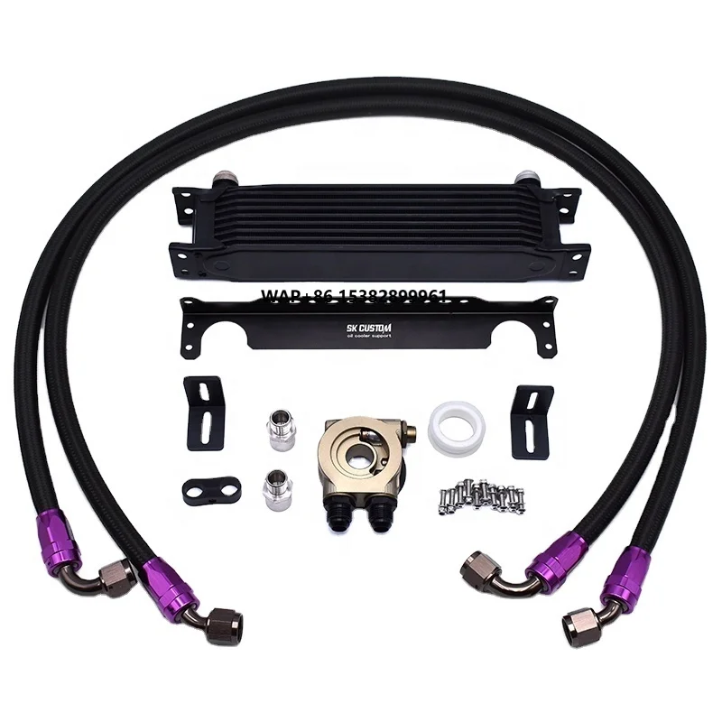 Japanese Style Aluminum Transmission Oil Cooler Kit With Thermostat Sandwich Plate Radiator Kit