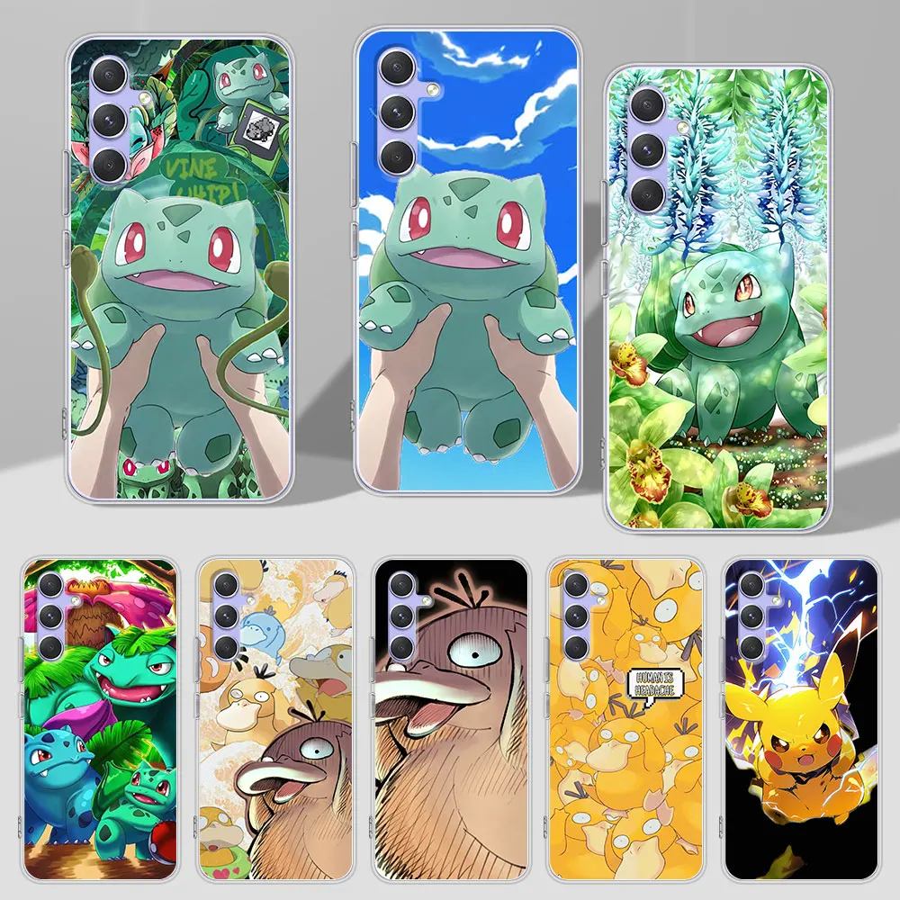 Cute Bulbasaur P-Pok-e-mons Case for Samsung Galaxy A51 A14 A54 A12 A41 A21s A13 A15 A55 A71 A23 A31 A33 Clear Soft Phone Cover