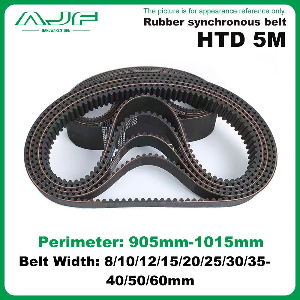 

HTD 5M Timing Belt Perimeter 905mm-1015mm Width 8/10/12/15/20/25/30/35/40/50/60mm HTD5M Drive Belt Synchronous Belt