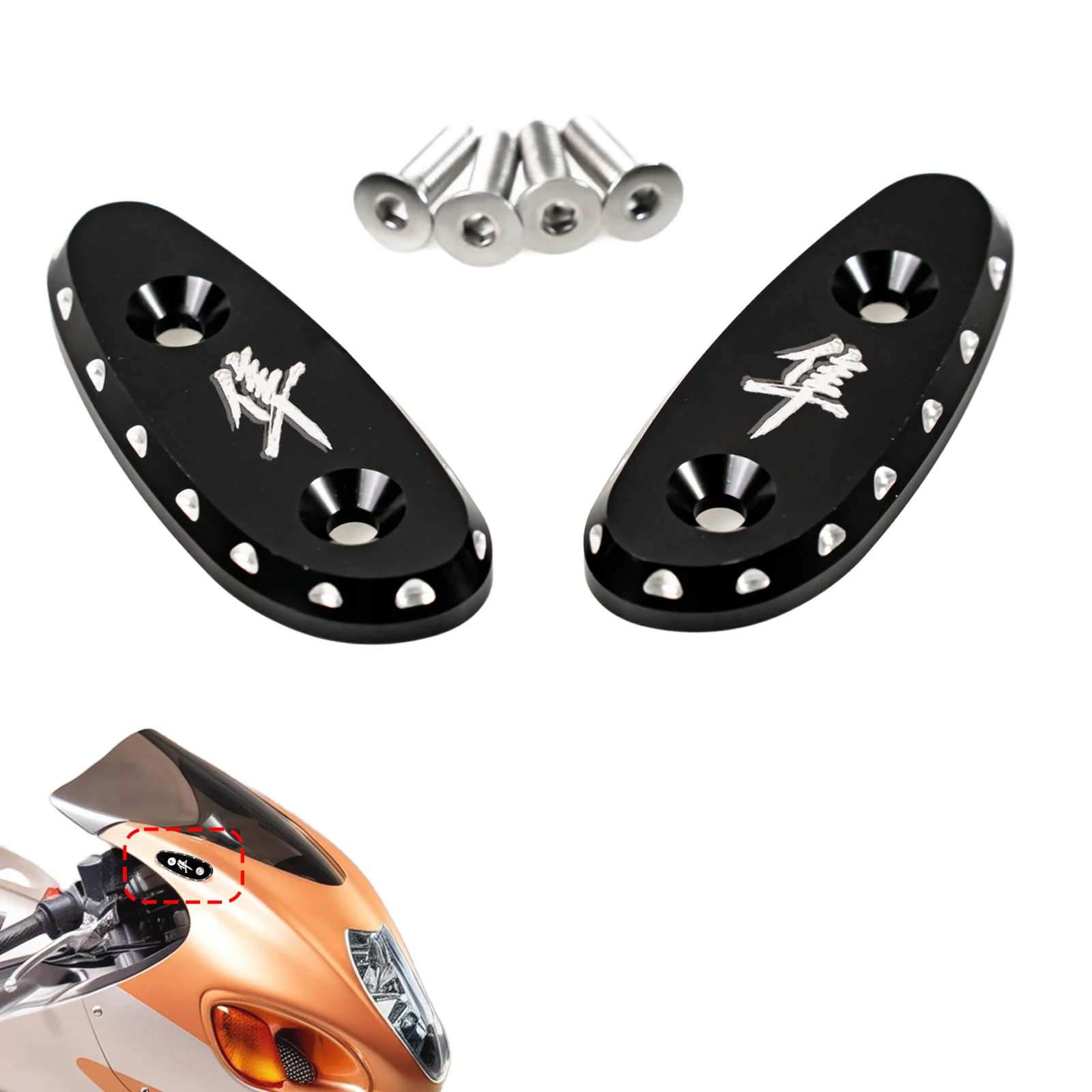 Motorcycle Mirror Block Off Plates Mirror Hole Plug Mount Cover  Aluminum CNC for suzuki Gsx1300R gsx 1300R hayabusa 1999 2020