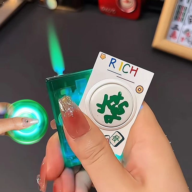 

Lucky "Hong Zhong" Mahjong Lighter, Refillable Butane Torch, Novelty Chinese Style Windproof Lighter Smoking Accessories