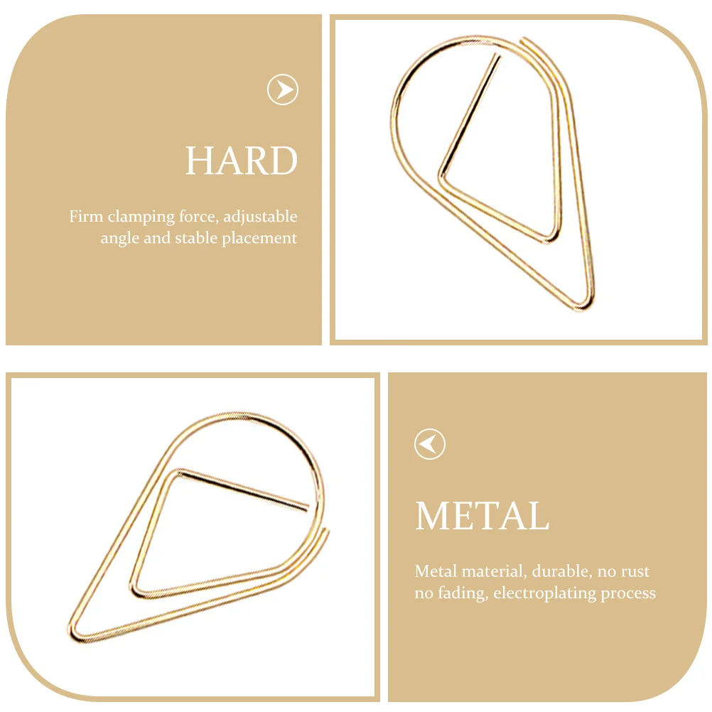 50 Pcs Paper Clip Practical Clips Innovative Large Medium Size Small Water Drop Colored Paperclip Metal