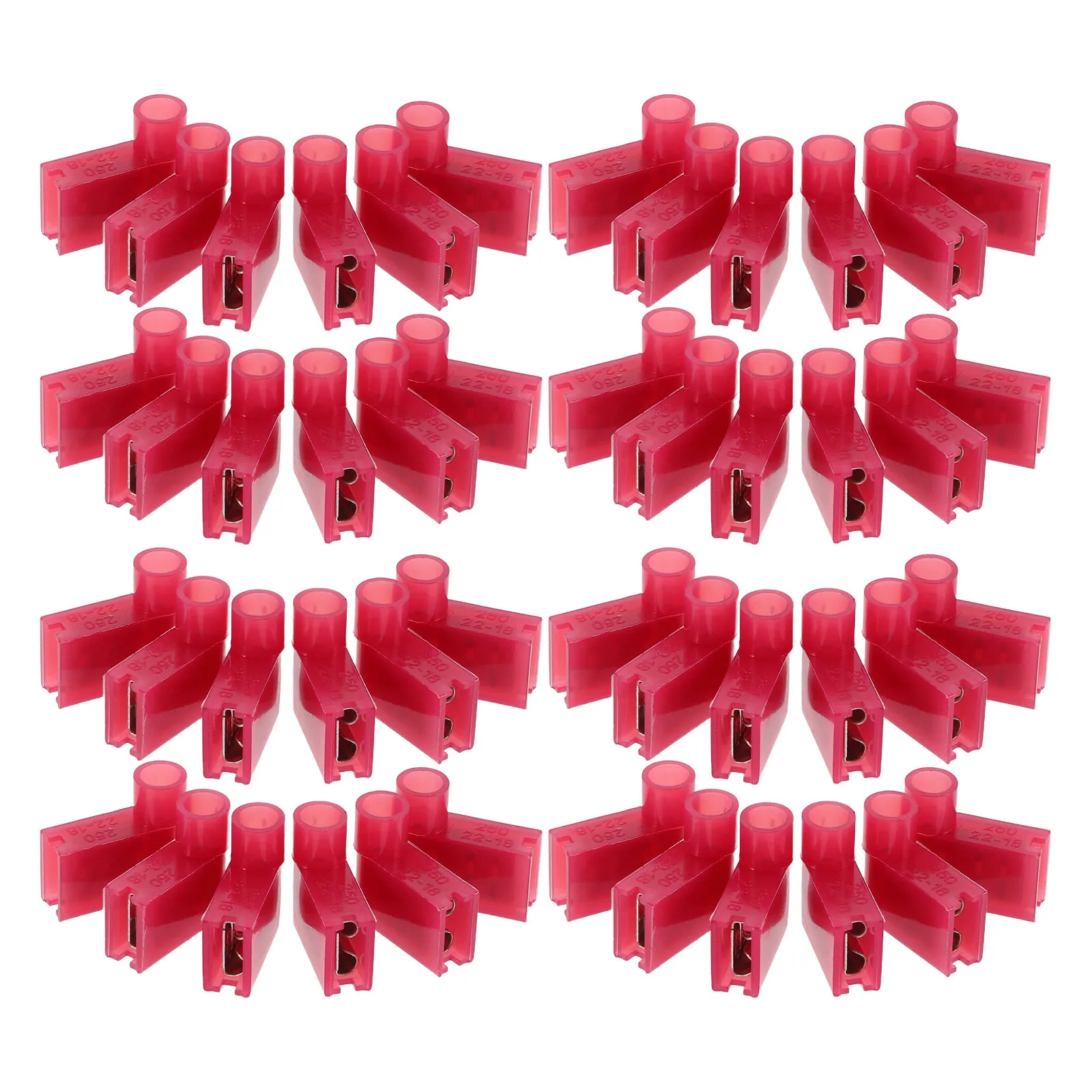 

100 шт. Электрические соединители для проводов, клеммы-лопатки, изолированные, холодной прессовки, быстроразъемные, для проводки в ограниченном пространстве