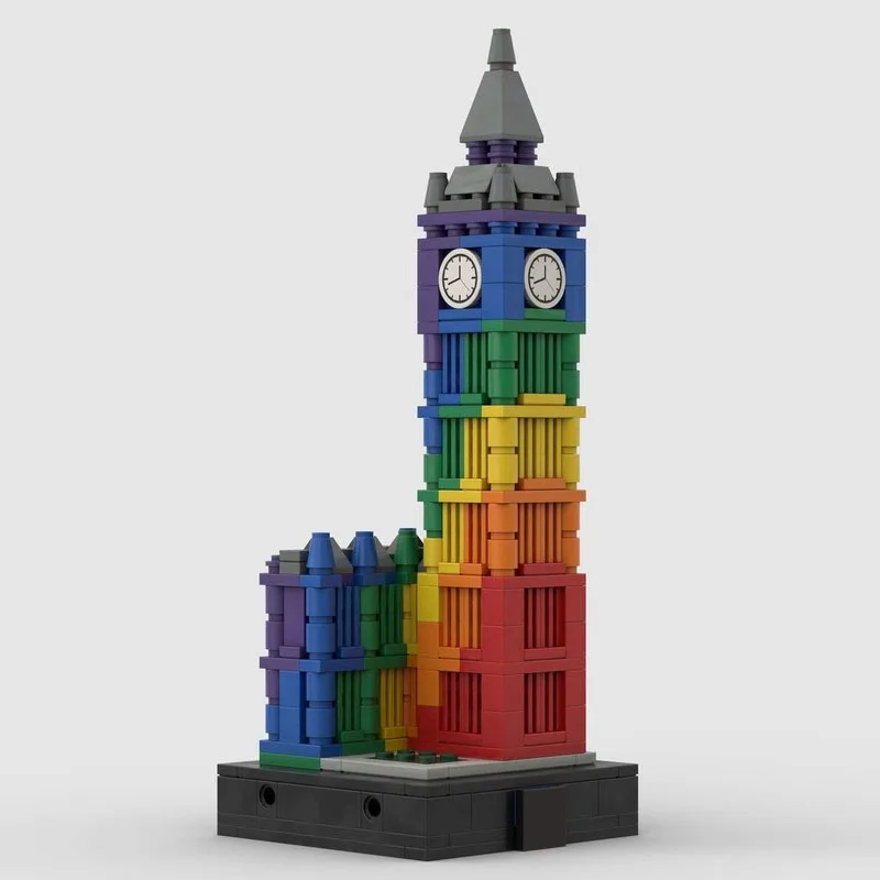 Colorful Big Ben Building Blocks 414PCS London Clock Tower Architecture Bricks DIY Model Educational Toy for Kids Gift