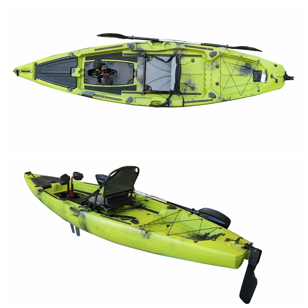 

Vicking Factory Direct 12ft Single Person Two-Pedal System Fishing Kayak Popular Design LLDPE Hull Material Plastic Canoe Sale