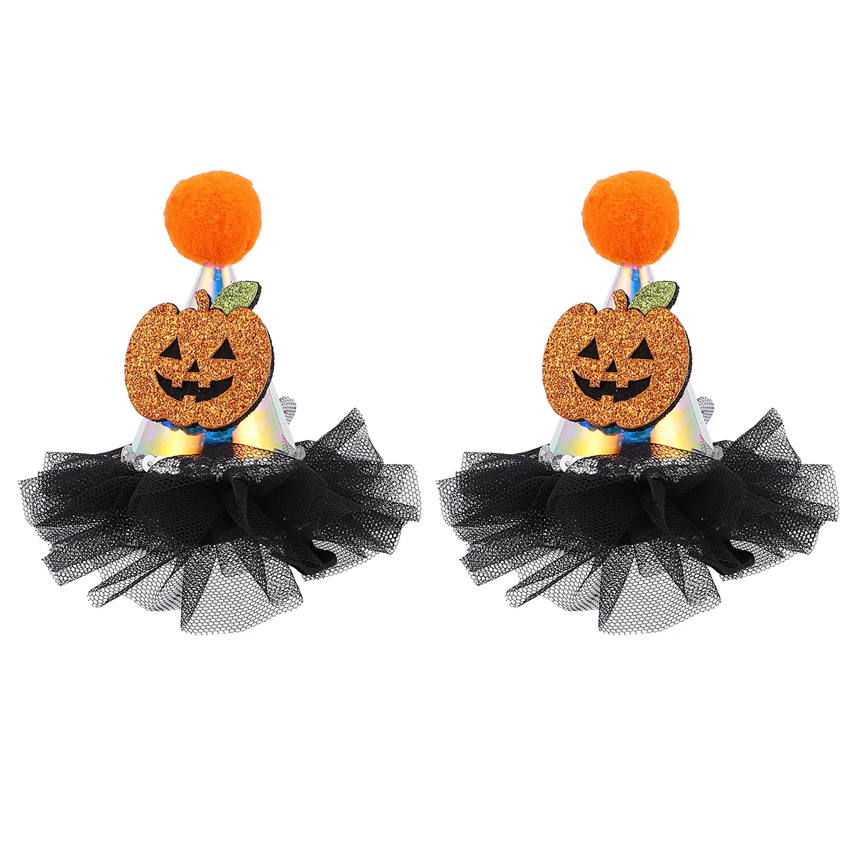 Halloween Ghost Hair Clip Hairpin Headgear Funny Headdress Orange Witch Hat Shaped